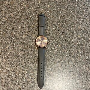 Monroe rose gold leather watch